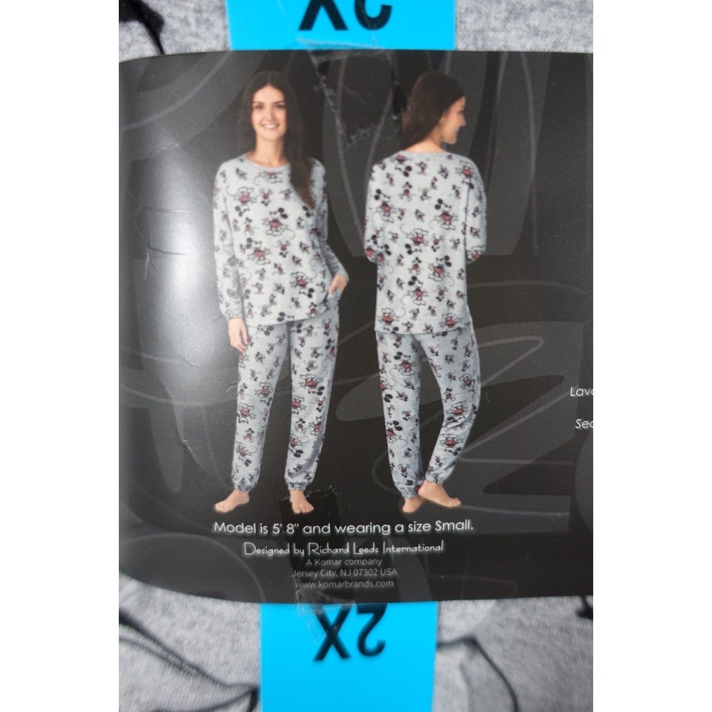 Disney Mickey Mouse Women 2X (24-26) Pajama Set Lounge Soft Midweight NEW - Picture 5 of 6